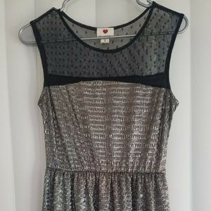Gold and Black mesh juniors dress size small
